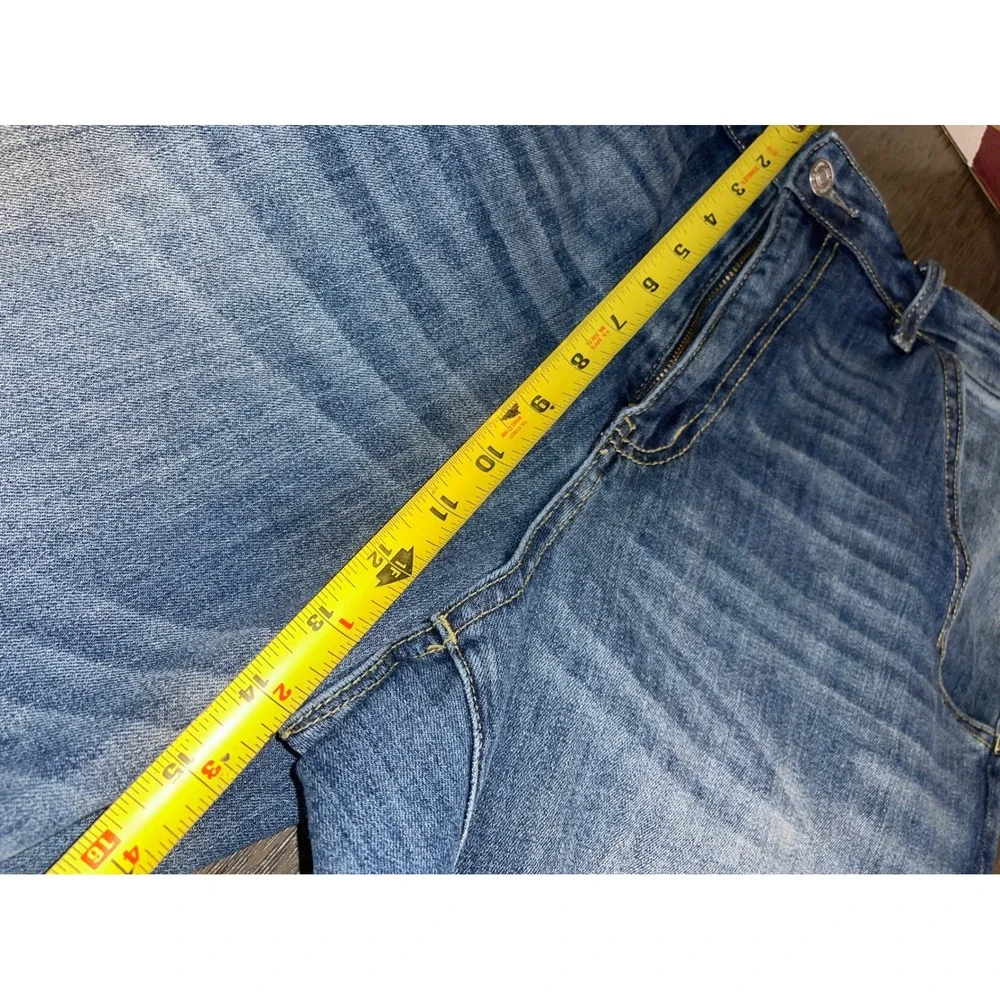 Mica Women 30 Blue Denim Wide Leg Barrel Seam Cropped Jeans MDP-W3227